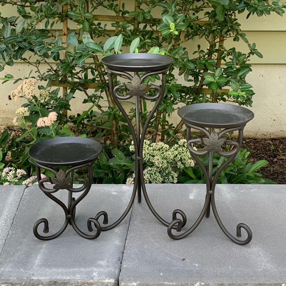 Longaberger Wrought Iron Candleholder Trio